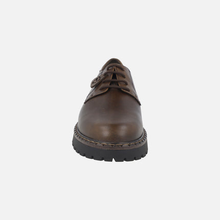 Zapatos blucher con cordones en piel marrón