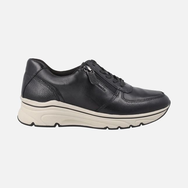 Leather sneakers with laces and zipper PURE RELAX line