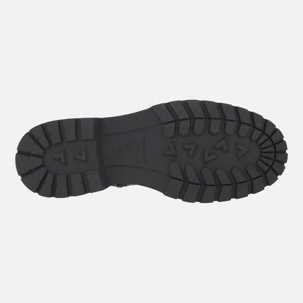Botines de piel estilo militar con cordones y cremallera