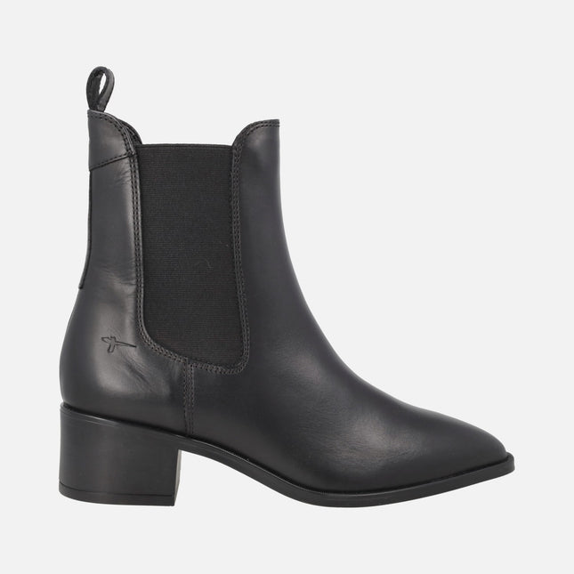 Chelsea style women's heeled ankle boots