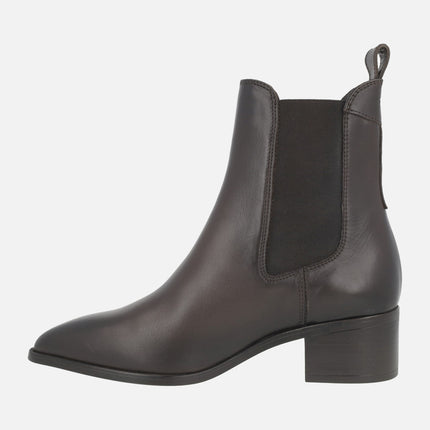 Chelsea style women's heeled ankle boots