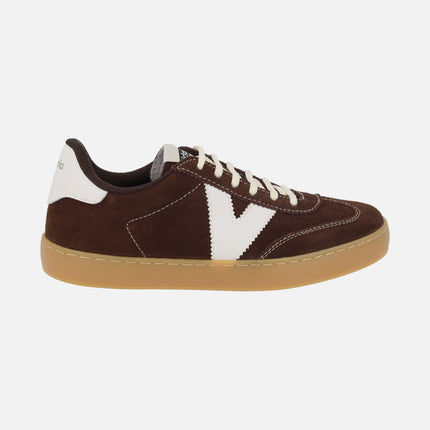 Zapatillas deportivas Berlín ciclista en serraje chocolate