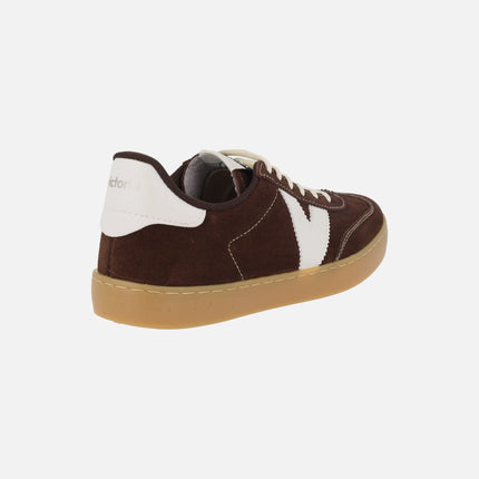 Zapatillas deportivas Berlín ciclista en serraje chocolate