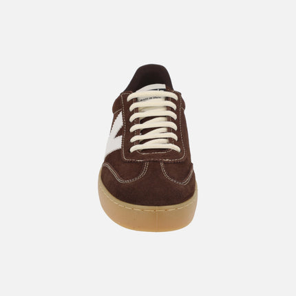 Zapatillas deportivas Berlín ciclista en serraje chocolate