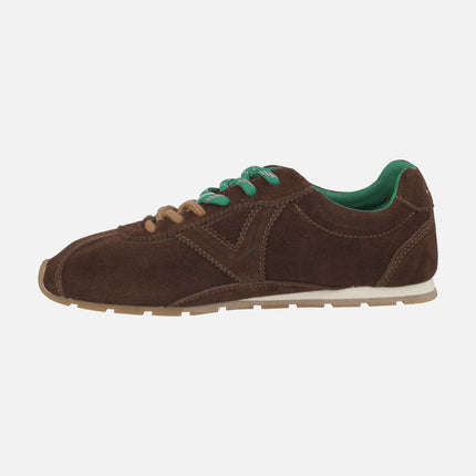 Zapatillas deportivas para mujer en serraje moca Aster