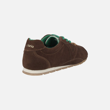 Zapatillas deportivas para mujer en serraje moca Aster