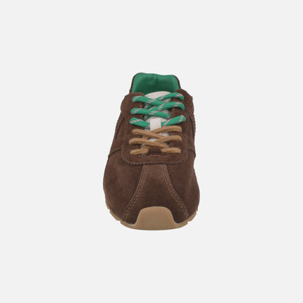Zapatillas deportivas para mujer en serraje moca Aster