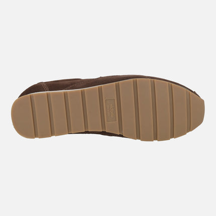 Zapatillas deportivas para mujer en serraje moca Aster