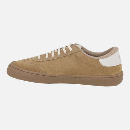 Unisex sneakers Olmo Barefoot suede and contrast Beige