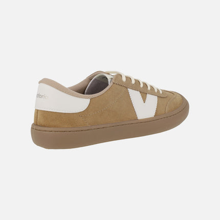 Unisex sneakers Olmo Barefoot suede and contrast Beige