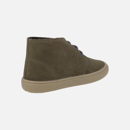 Botines OLMO BAREFOOT en serraje kaki para hombre