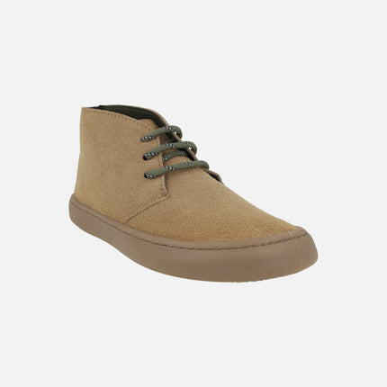 Botines OLMO BAREFOOT en serraje beige para mujer