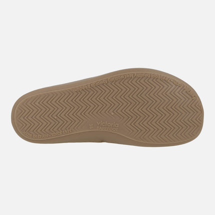 Botines OLMO BAREFOOT en serraje beige para mujer