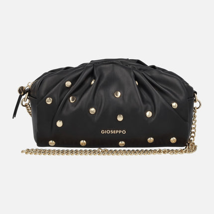 Bolsos bandolera en negro con tachas doradas y cadena