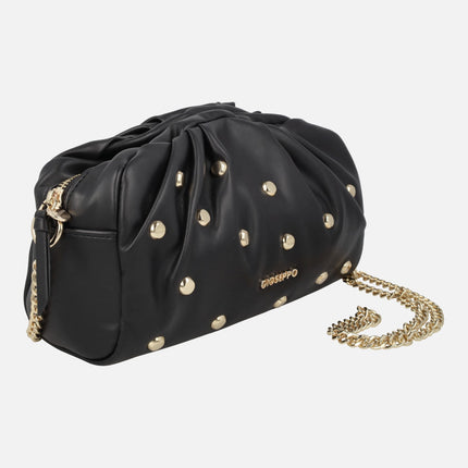 Bolsos bandolera en negro con tachas doradas y cadena