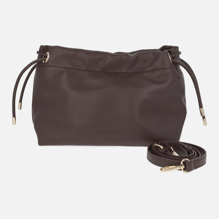 Bolsos estilo bombonera con asa bandolera y cordones para fruncir
