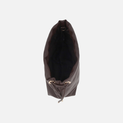 Bolsos estilo bombonera con asa bandolera y cordones para fruncir