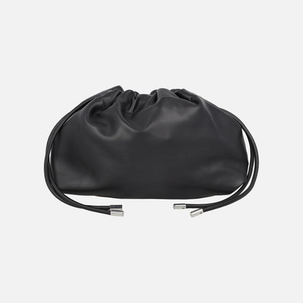Bolsos estilo bombonera con asa bandolera y cordones para fruncir