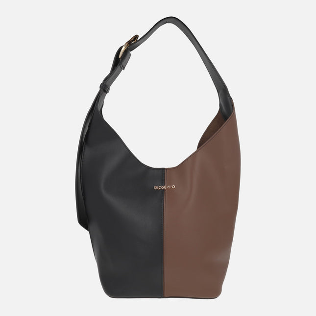 Bolsos bicolor para hombro efecto piel