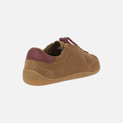 Zapatillas deportivas BAREFOOT en piel serraje cuero