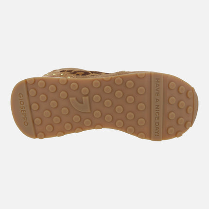 Zapatillas deportivas con cuña interior en combinado animal print