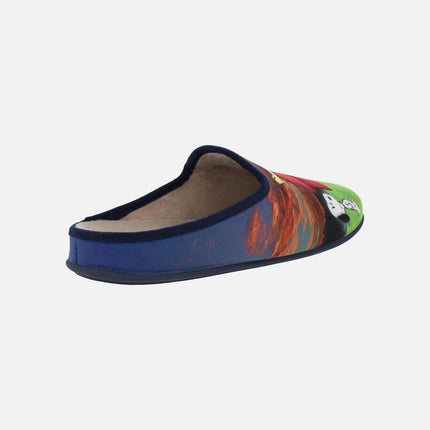 Men's house slippers with a Snoopy and Homer Simpson design