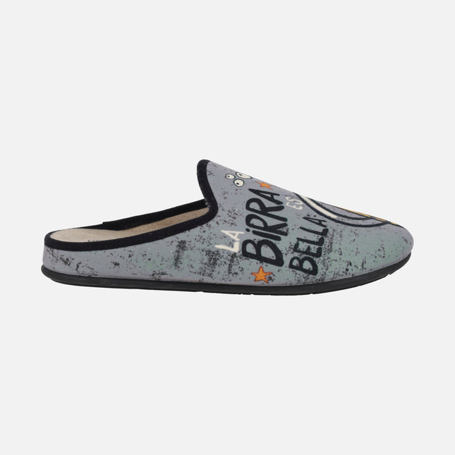 Barefoot house slippers for men La Birra es Bella