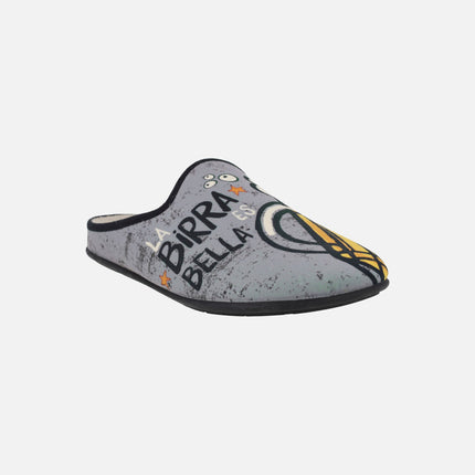 Barefoot house slippers for men La Birra es Bella