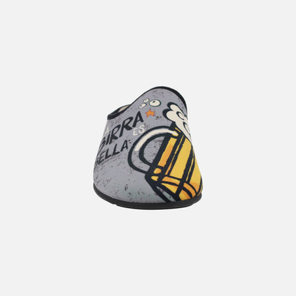 Barefoot house slippers for men La Birra es Bella