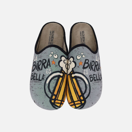 Barefoot house slippers for men La Birra es Bella