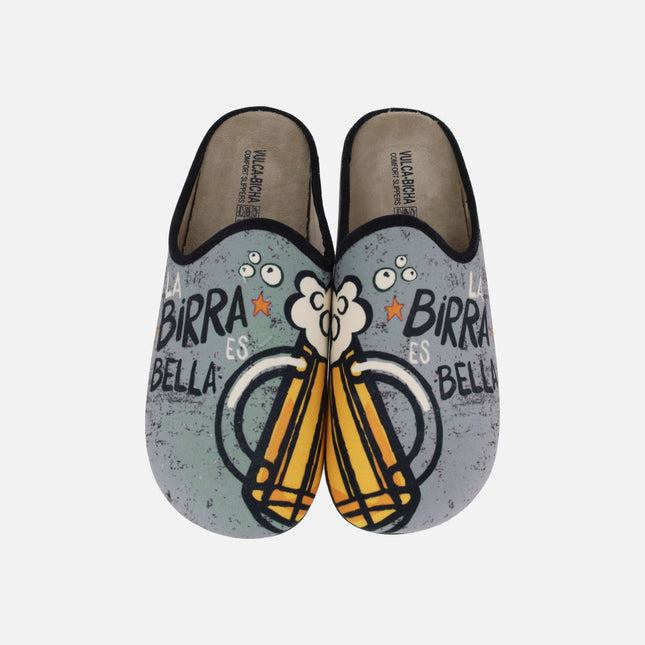 Barefoot house slippers for men La Birra es Bella