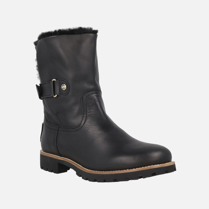 Botas negras de piel con forro de pelo FELIA TRAV