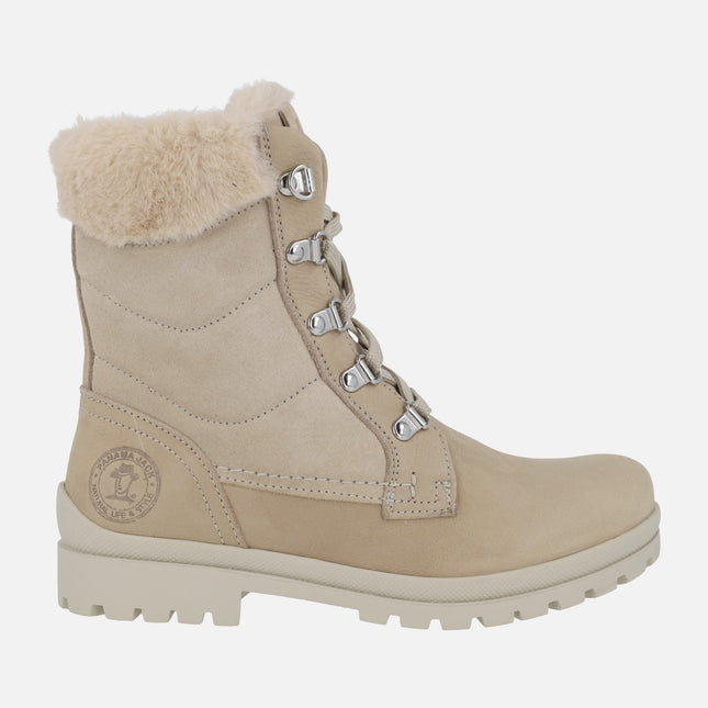 TUSCANI lace-up boots with fur lining raw B28