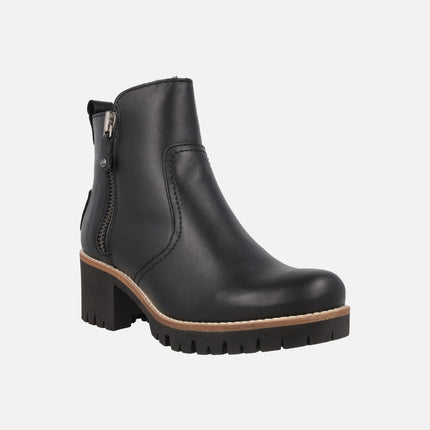 Black heeled ankle boots with zippers and fur lining PAULINE TRAV