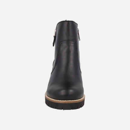 Black heeled ankle boots with zippers and fur lining PAULINE TRAV