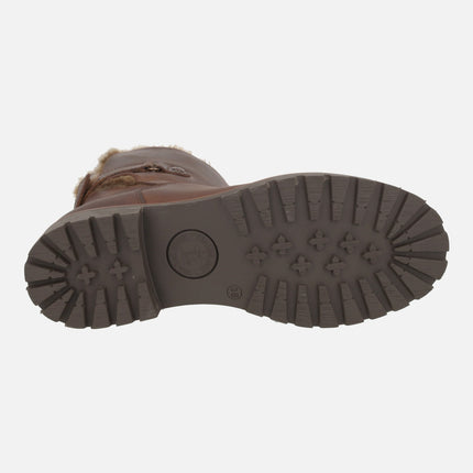 Felia Trav leather boots in nappa leather with fur interior lining