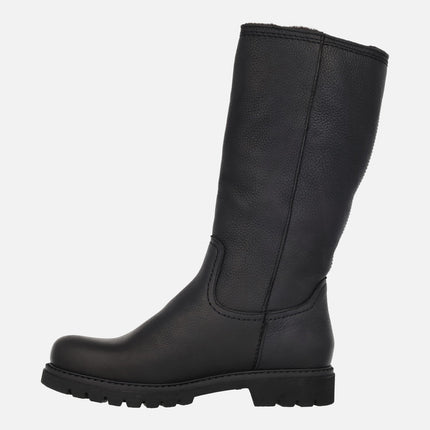 BAMBINA fur-lined leather boots