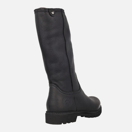 BAMBINA fur-lined leather boots