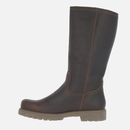 BAMBINA fur-lined leather boots