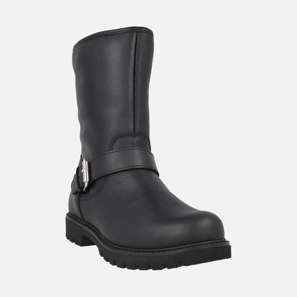 Botas negras de piel con forro de pelo Singapur