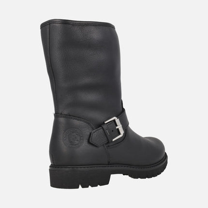 Botas negras de piel con forro de pelo Singapur