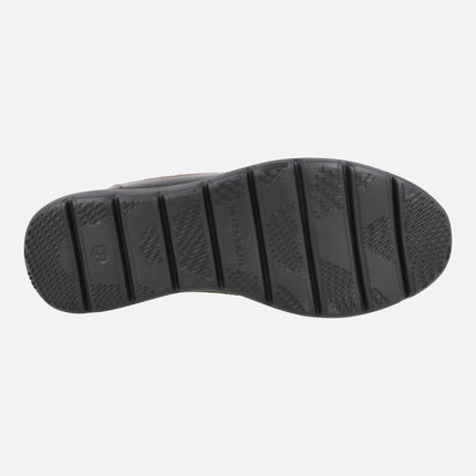 Zapatos deportivos multi material con cordones y cremallera para mujer