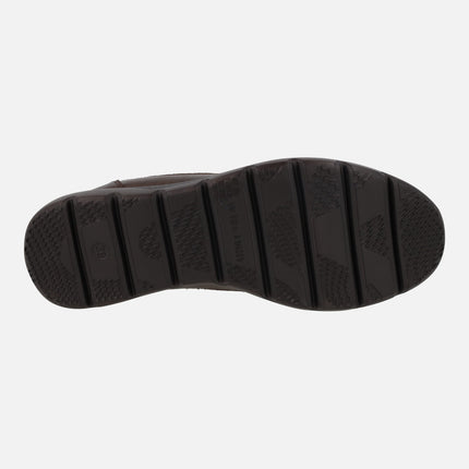 Zapatos deportivos multi material con cordones y cremallera para mujer