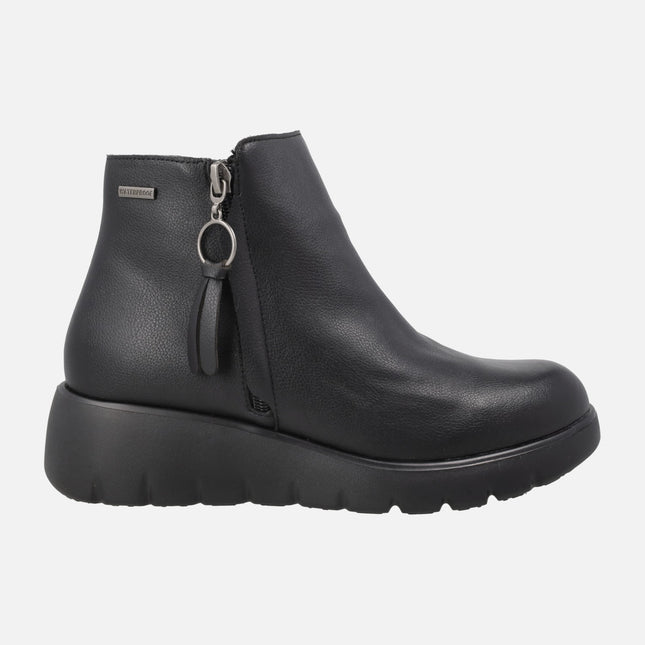 Botines de piel con membrana impermeable para mujer