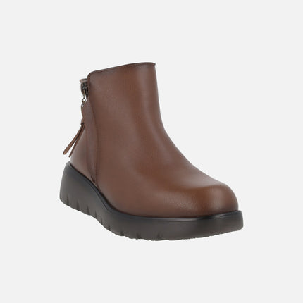 Botines de piel con membrana impermeable para mujer