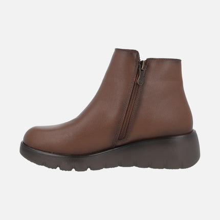 Botines de piel con membrana impermeable para mujer
