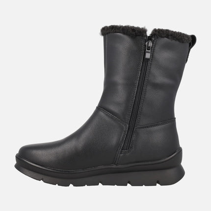 Botas de piel de caña baja con membrana impermeable y detalle de cremallera