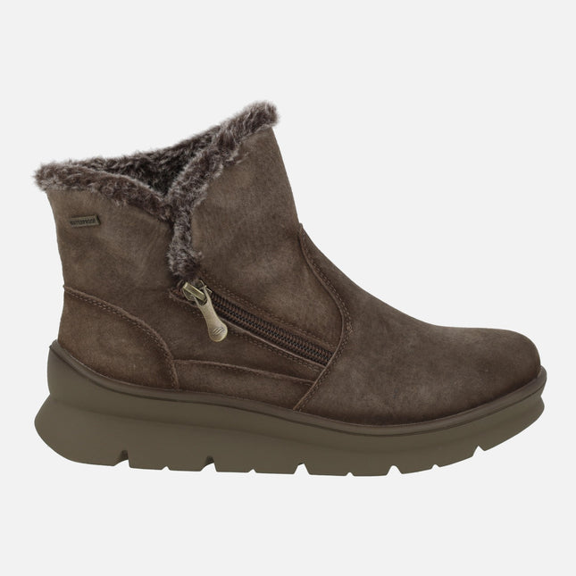 Botines para mujer con membrana impermeable y cremallera exterior