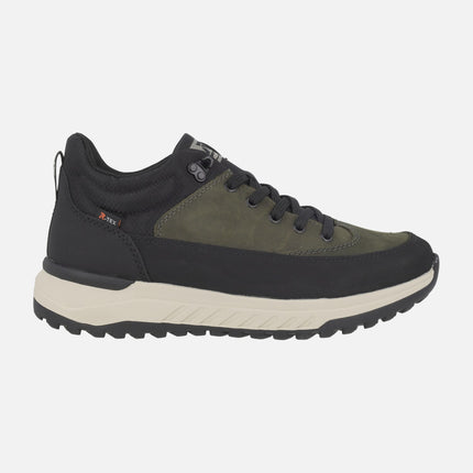 Men's ankle boots with waterproof membrane in a combination of green and Black