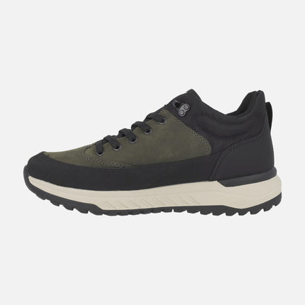 Men's ankle boots with waterproof membrane in a combination of green and Black